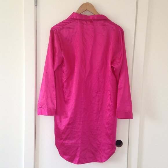 Sentiments - Hot Pink Pyjama Button Up Dress - Picture 2 of 10
